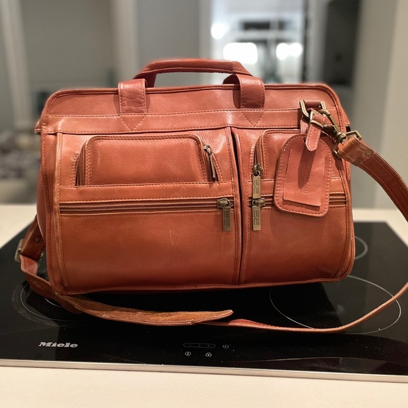 Claire Chase Executive Computer Leather Briefcase - Picture 1 of 7